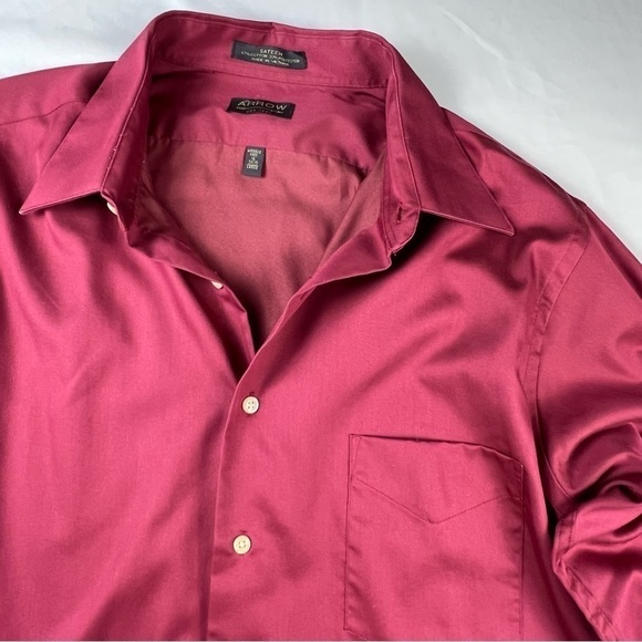 Arrow - Men’s Dress Shirt - 16 34/35 Large - Rust - Wrinkle Free - Picture 11 of 14